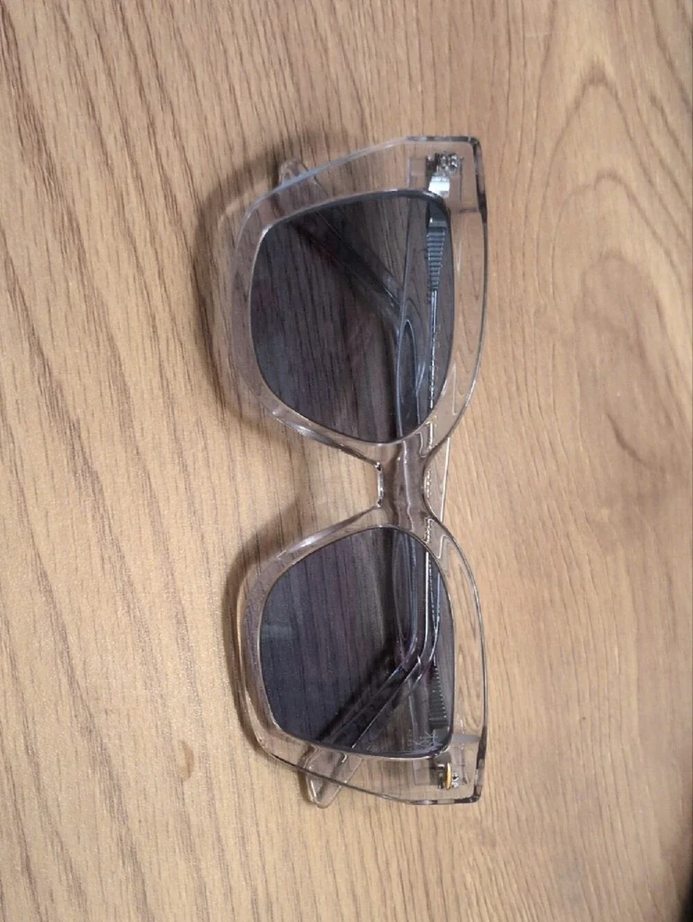 Clear Frame Women's Sunglasses with Blue-Tinted Lenses